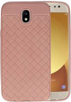 Geweven TPU Siliconen Case voor Galaxy J5 2017 Roze