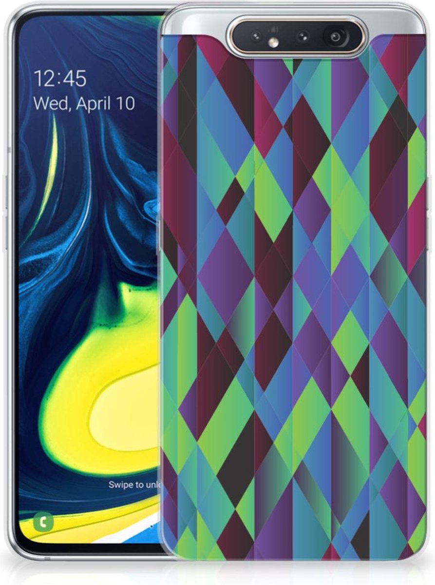 Samsung Galaxy A80 TPU Hoesje Abstract Green Blue