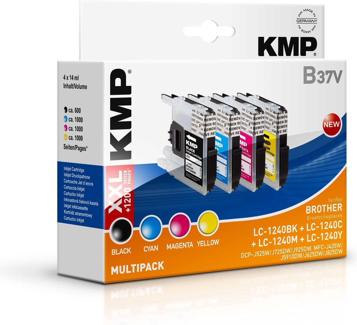 KMP B37V - Inktcartridges / Zwart / Geel / Cyaan / Magenta