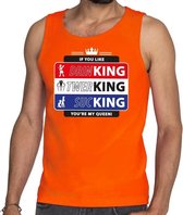 Oranje Kingsday If you like - tanktop / mouwloos shirt voor heren - Koningsdag kleding S