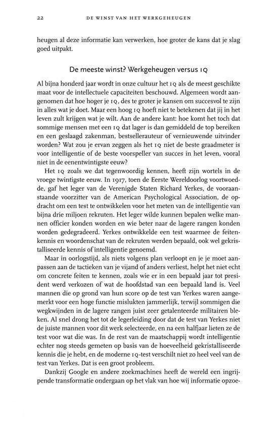 De winst van het werkgeheugen