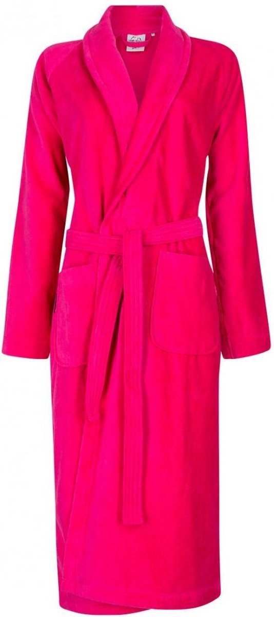 Badrock Dames badjas fuchsia roze - 100% katoenen badjas - badjas dames - sjaalkraag