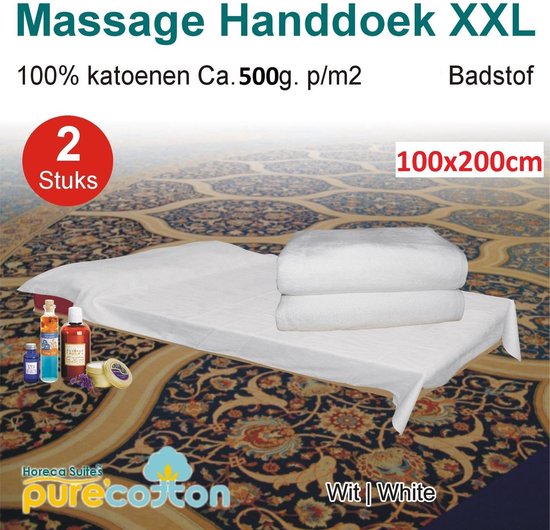 Draaien Durven Economie Homéé Massage Handdoeken XXL 500g. p/m2 100x200cm wit set van 2 Stuks |  bol.com