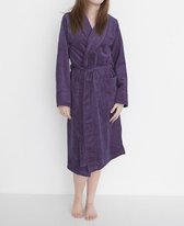 HnL Badjas Velours Uni - Vintage Purple - Maat XL