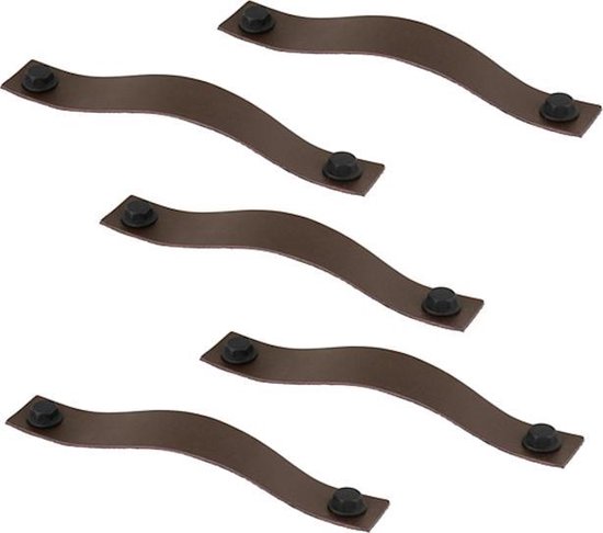 Set van 5 hippe lederen handgrepen, kleur: zwart | bol.com