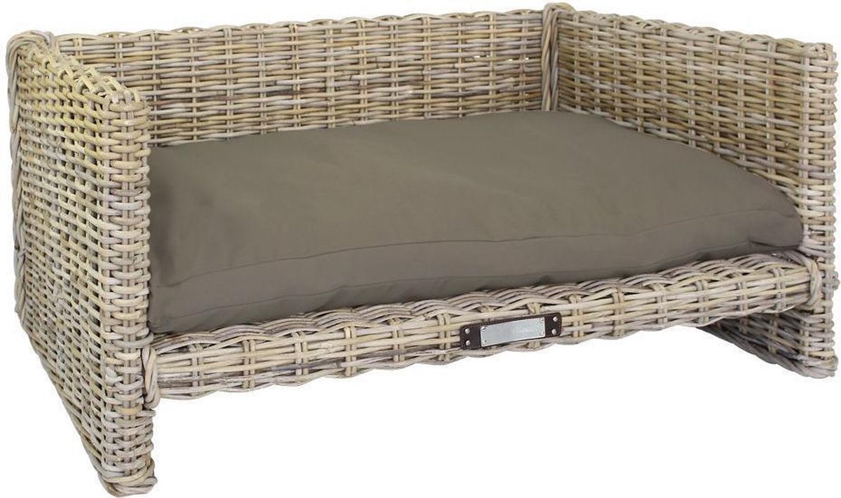 Rieten Sofa Dubbelwandig Rechthoekig (M) + Luxe Outdoor Kussen (Knock Down System)