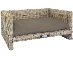 Rieten Sofa Dubbelwandig Rechthoekig (M) + Luxe Outdoor Kussen (Knock Down System)