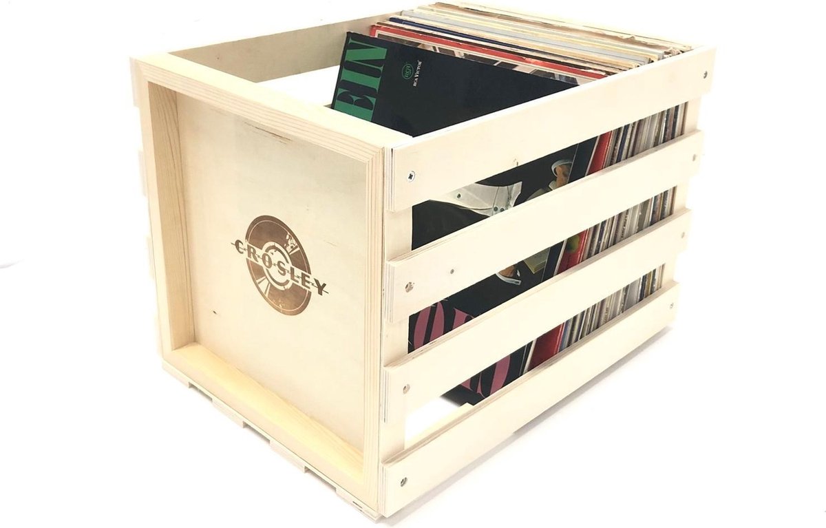 Navaris Boîte de Rangement Vinyle - Range Vinyle 50-80 Disques