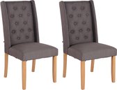 Clp Malea - Set van 2 eetkamerstoelen - Stof - Donkergrijs - Antiek Licht