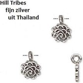 Hill Tribe zilveren bedels, de doorsnede van de bloem is 8mm, het oogje 4mm