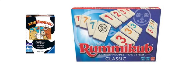 Afbeelding van het spel Gezelschapsspel - Koehandel & Rummikub - 2 stuks