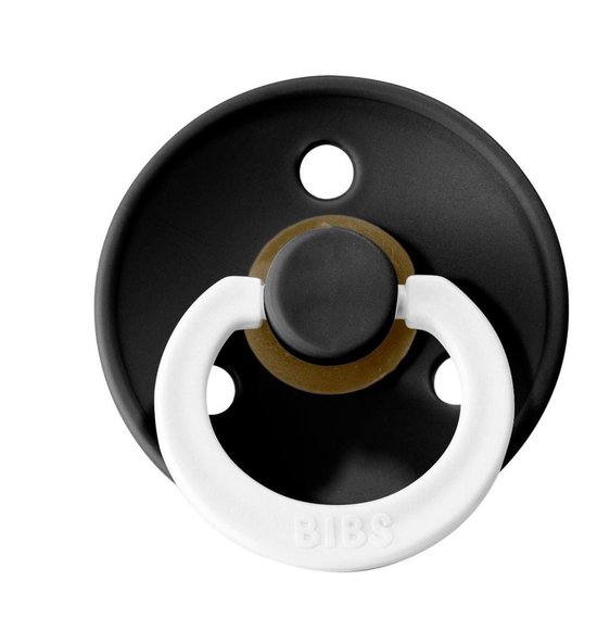 Bibs fopspeen maat 2 618 maanden 2 stuks black & blush glow in