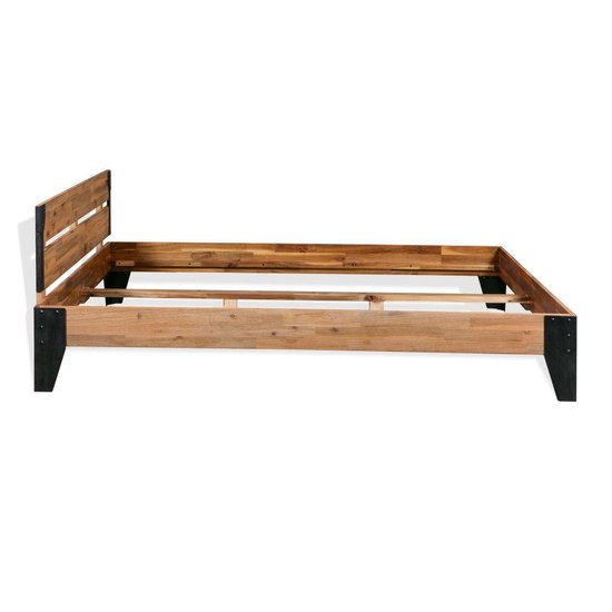 Bedframe met twee nachtkastjes (Incl Dekbed) Massief Acacia