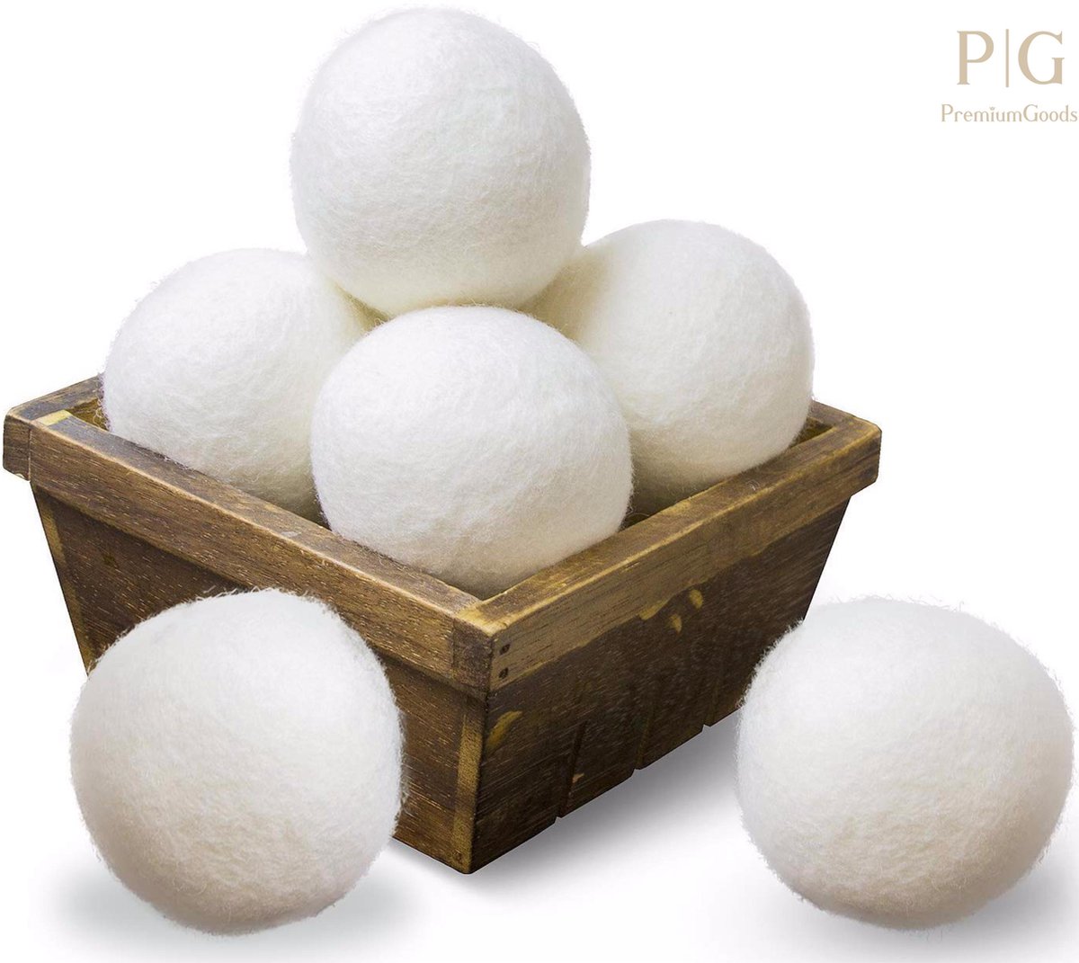Wollen Droger Ballen - Herbruikbare Wasdroger Ballen - Set 6 Stuks - Milieuvriendelijk