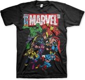 Marvel team t-shirt zwart voor heren - Marvel comics verkleed shirt M (50)