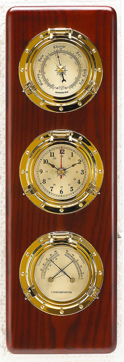 Compass 3-instrumenten serie op hout