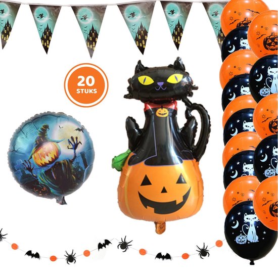 Gewoon doen viering Aankoop Halloween decoratie pakket | griezel versiering | 20-delig | XL folieballon  | Slingers... | bol.com