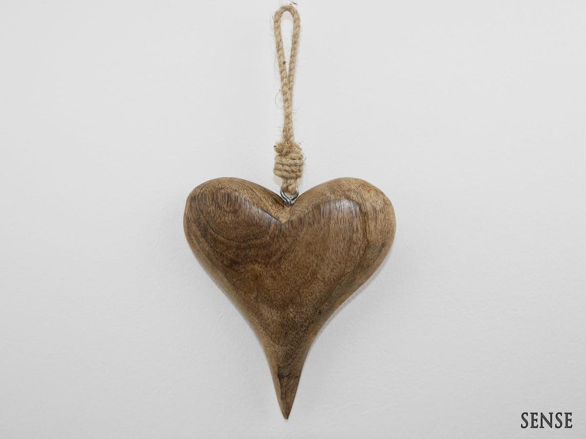 Houten hartje met touwtje- Hartje tafeldecoraie - *** 3STUKS***