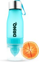 DRNQ. Drinkfles Fruitfilter waterfles met Sap Recepten - 650ml - Vaatwasser bestendig - Ocean Blue