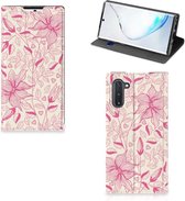Geschikt voor Samsung Galaxy Note 10 Smart Cover Pink Flowers