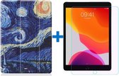 Shop4 - iPad 10.2 (2019/2020) Hoes + Glazen Screenprotector - Smart Book Case Gogh Sterrennacht