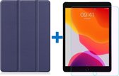 Shop4 - iPad 10.2 (2019/2020) Hoes + Glazen Screenprotector - Smart Book Case Donker Blauw