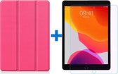 Shop4 - iPad 10.2 (2019/2020) Hoes + Glazen Screenprotector - Smart Book Case Roze