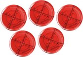 Set van 5 ronde waterpassen (66x11 mm, rood)