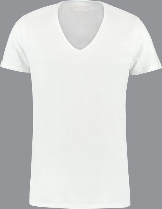 ShirtsofCotton Heren T-shirt Wit Extra Diepe V-hals 2-Pack - 4XL | bol.com