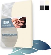 24-bedding - Jersey Topper Hoeslaken - Topdek Hoeslaken Jersey - 200x210 cm - Beige - 100% katoen - 5  t/m 15 cm hoogte.
