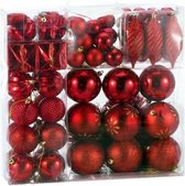 Casaria Kerstballen Mix - Set van 103 Stuks - Rood