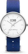 CO88 Collection Horloges 8CW 10016 Horloge met Nato Band - Ø36 mm - Donkerblauw / Zilverkleurig