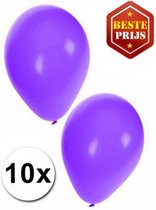Bellatio Decorations ballonnen - 10 stuks - paars - 27 cm - helium of lucht - verjaardag / versiering