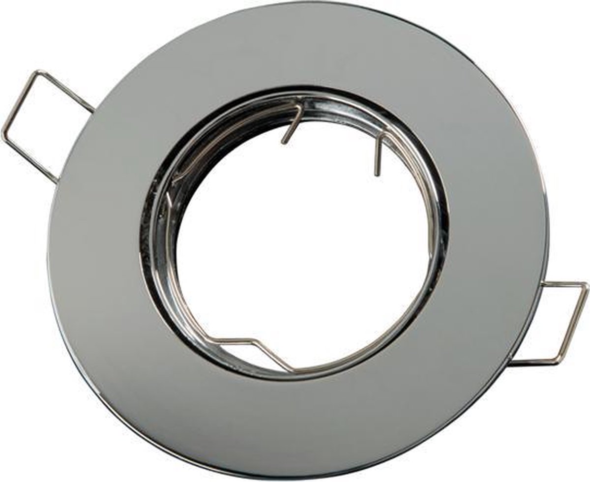 LED line Inbouwspot - Rond - RVS Look - GU10 Fitting - Ø 92 mm - Satijn
