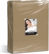 Nightsrest VP Dubbel Jersey Matras Hoeslaken - Taupe Maat: 140x200/220 + 40cm