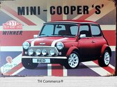 TH Commerce - Mini Cooper Auto - Metalen Vintage Decoratie Wandbord - Garage - Reclamebord - Muurplaat - Retro - Wanddecoratie -Tekstbord - Nostalgie - 30 x 20 cm 0512