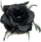 Halloween - Haarbloem zwarte roos