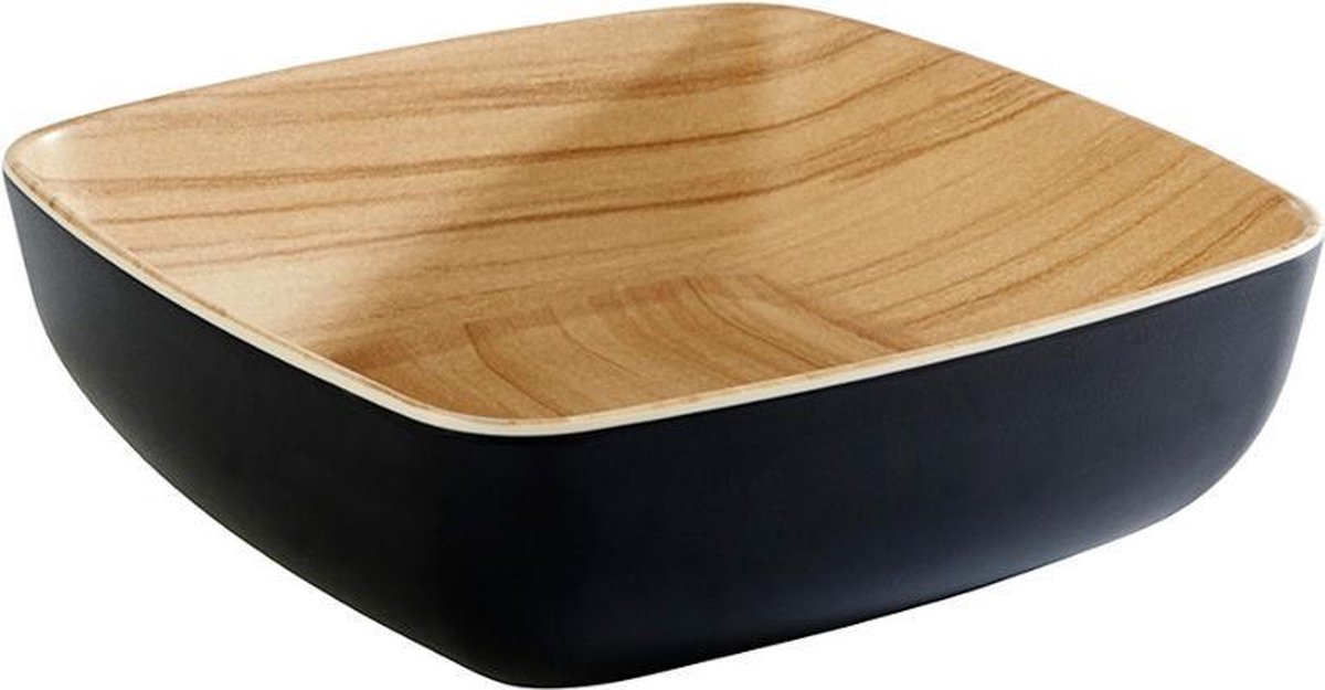 APS Servies, Bekers En Bestek - Vaatwasserbestendig - Melamine - Zwart - 16,5 x 16,5 x 5,5 cm