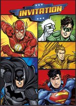 UNIQUE - 8 Justice League uitnodigingen en enveloppen - Decoratie > Animatie- en knutselproducten
