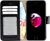 Apple iPhone 7 Telefoonhoesje Echt Lederen Handmade Pearlycase Wallet Bookcase Zwart