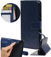 Moto C Portemonnee hoesje booktype wallet case Donkerblauw