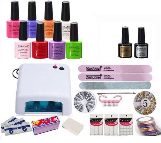 Protestant veiling Aggregaat Gelnagels Gellak Starter Kit - Gel Nagellak Polish Nail Art Set Met UV LED  Nagellamp | bol.com