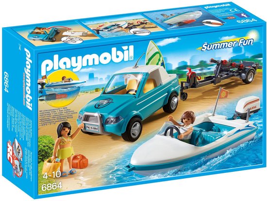 roestvrij Geboorteplaats humor PLAYMOBIL Pick-up met speedboot met onderwatermotor - 6864 | bol.com