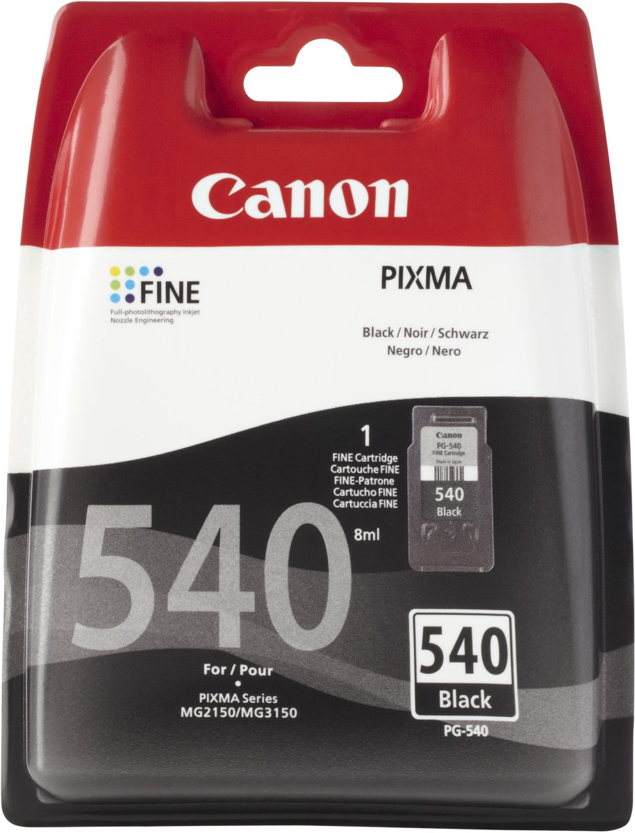 Canon PG-540 w/sec inktcartridge 1 stuk(s) Origineel Normaal rendement Zwart