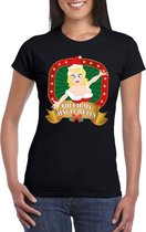 Foute kerst t-shirt zwart Touch my jingle bells voor dames - Foute kerst shirts L