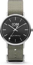 CO88 Collection Horloges 8CW 10018 Horloge met Nato Band - Ø36 mm - Donkergroen / Zilverkleurig