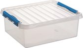 Boîte de rangement Sunware Q-Line - 25L - Plastique - Transparent / Bleu