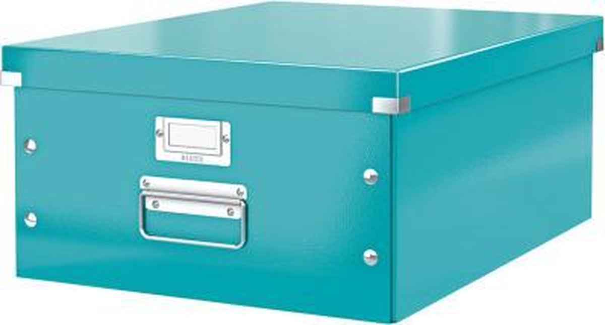 Leitz WOW Click & Store Grote Opbergdoos - 85% Gerecycled Karton - Voor A3 Formaten - 36.9 x 48.2 cm (BxD) - IJsblauw