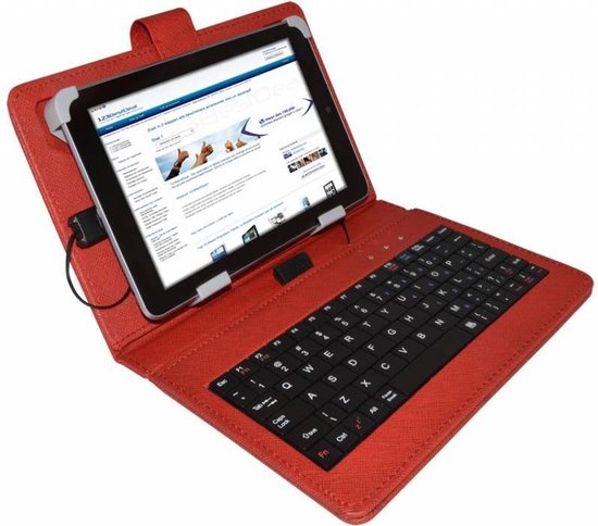 Acer Iconia Tab 8 W1 810 Keyboard Case, QWERTY toetsenbord met hoes, rood ,  merk i12Cover | bol.com