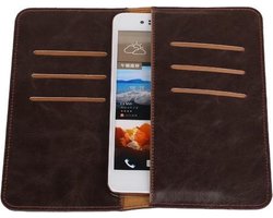 Mocca Pull-up Large Pu portemonnee wallet voor OnePlus 3T